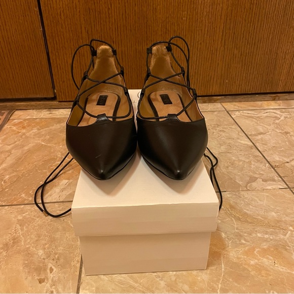 Topshop Leather Tie Pumps - Picture 2 of 4